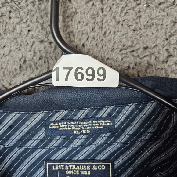 Levi Strauss & Co. Mens XL Blue‎ Long Sleeve Button Up Shirt Jacket Casual - Picture 10 of 10